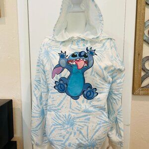 DISNEY ADORABLE STITCH PULLOVER WITH HOODY SIZE MEDIUM COLOR BLUE/WHITE BNWT